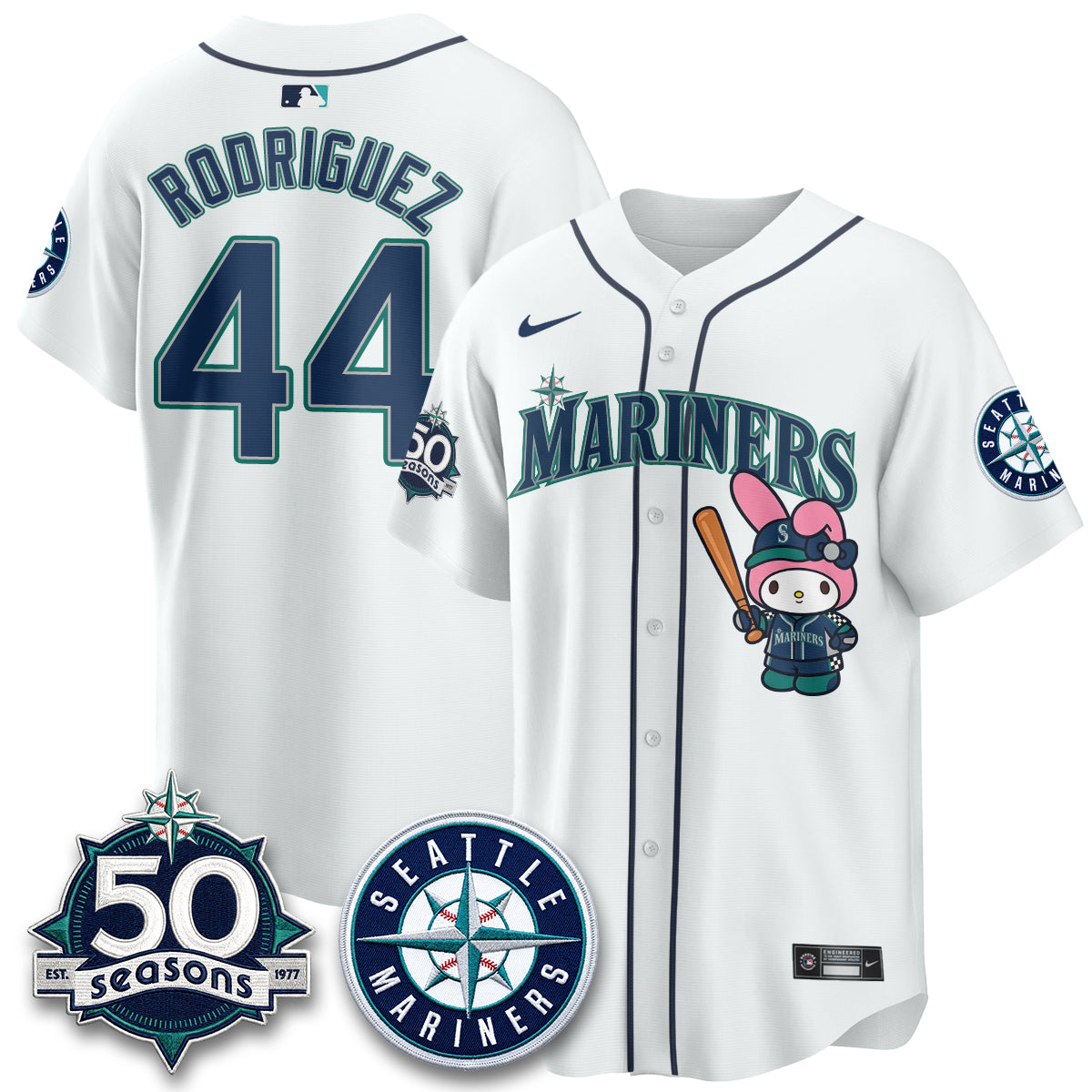 Seattle Mariners x  Pink Sanrio Friend Vapor Jersey - Stitched
