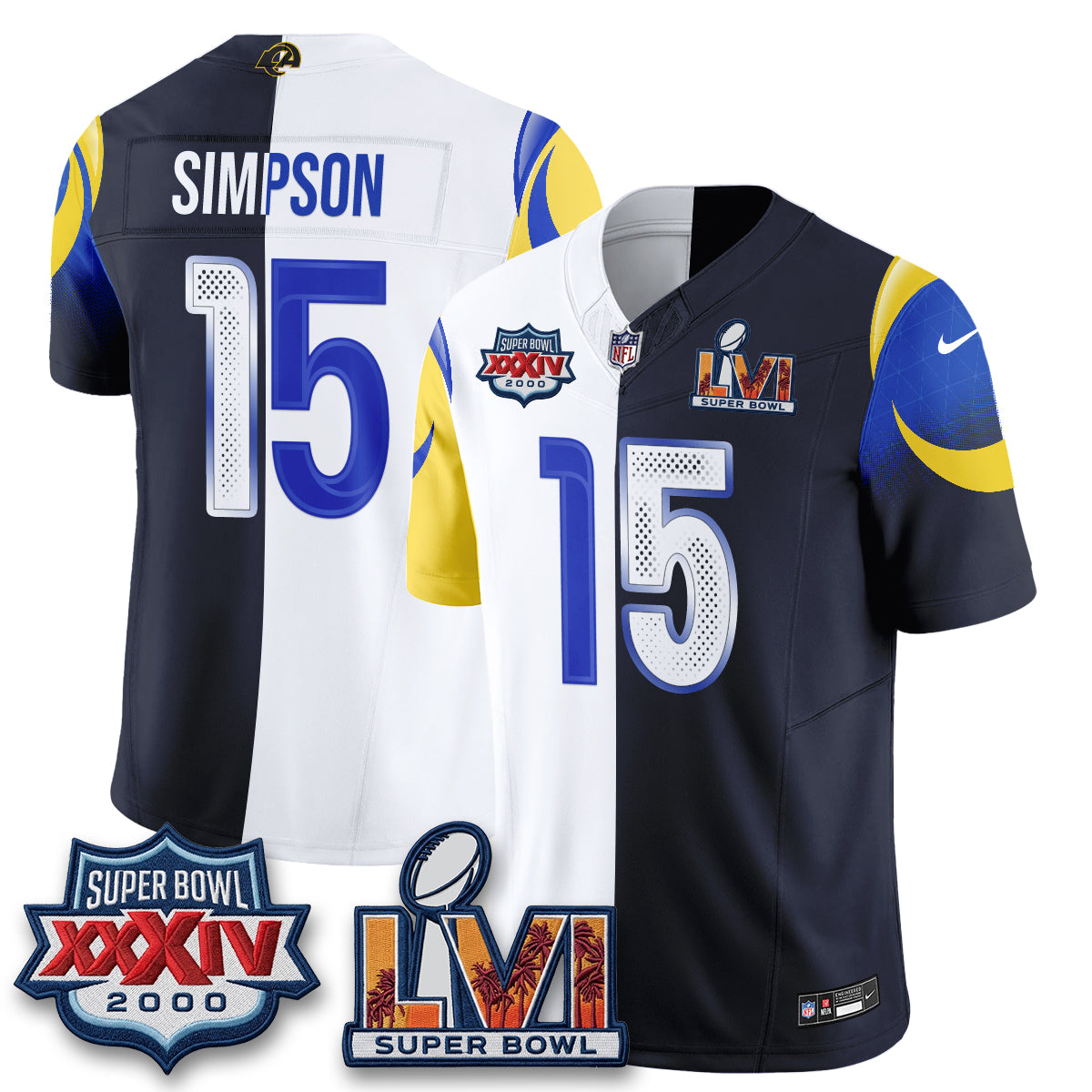 LAR Rivalries Split Vapor Jersey - Stitched