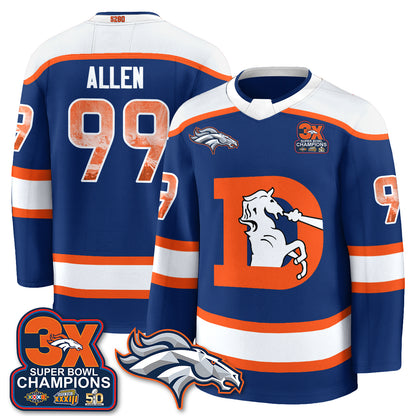 Denver Broncos Fan Gear Edition Hockey Jersey - Stitched