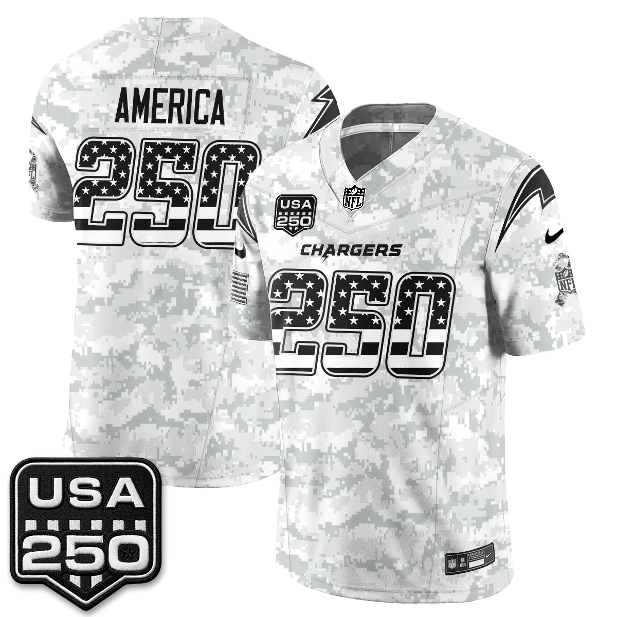 Los Angeles Chargers 2026 Salute to Service Vapor Jersey - Stitched