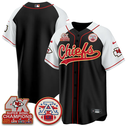 Kansas City Chiefs 4X Champs Gold Trim Edition Vapor Baseball Jersey - Stitched