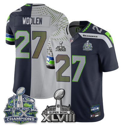Seattle Seahawks S.Bowl Champs Split Edition Vapor Jersey - Stitch
