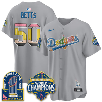 Los Angeles Dodgers x Back to School Style Vapor Jersey - Stitched