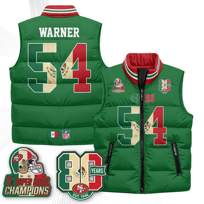 SF Mexico Style Puffer Vest - Printed