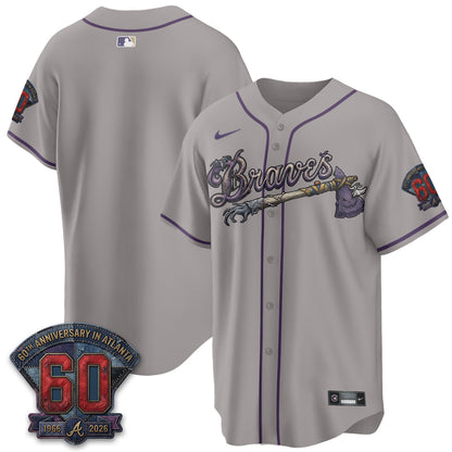 Atlanta Braves Nightmare Edition Vapor Jersey - Stitched
