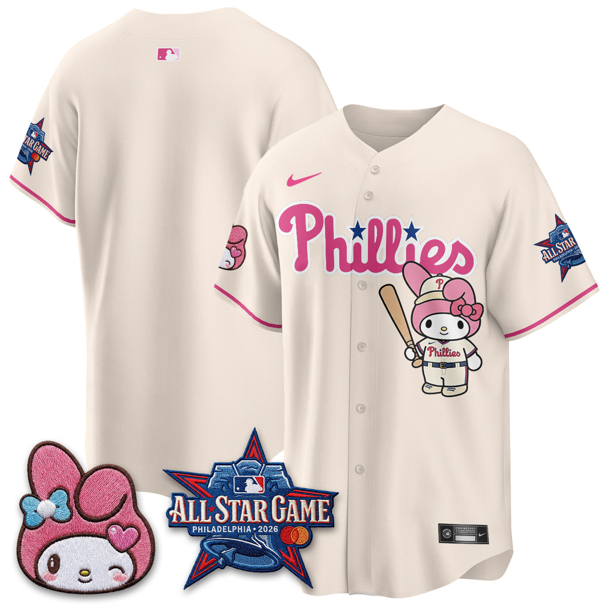 Philadelphia Phillies x Pink Sanrio Friends Edition Vapor Jersey - Stitched