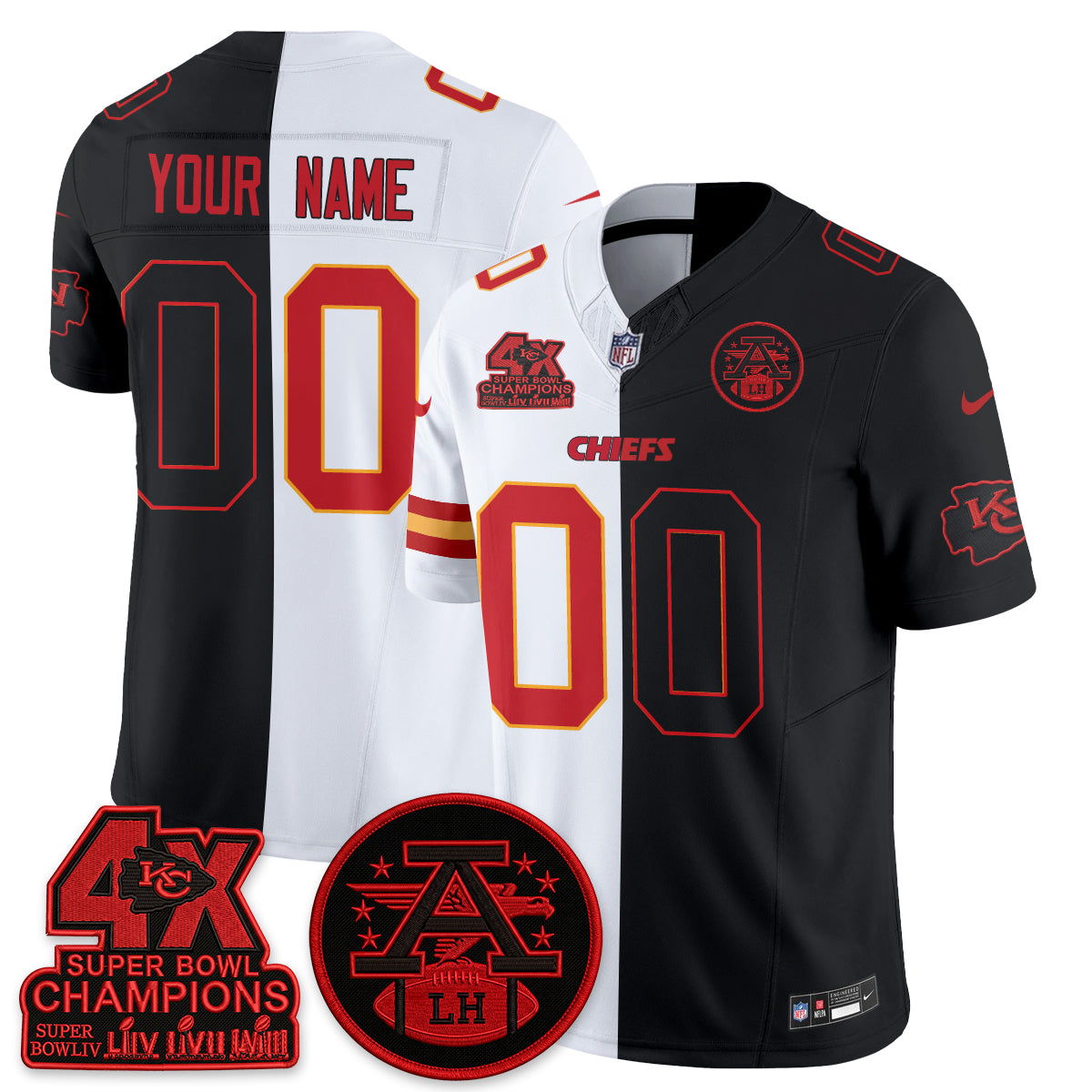 KC Split Edition Vapor Custom Jersey - Stitched