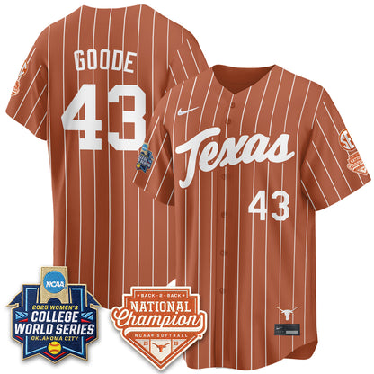Texas Longhorns Softball 2026 World Series (WCWS) Vapor Premier Limited Jersey - B2B Champs - All Stitched
