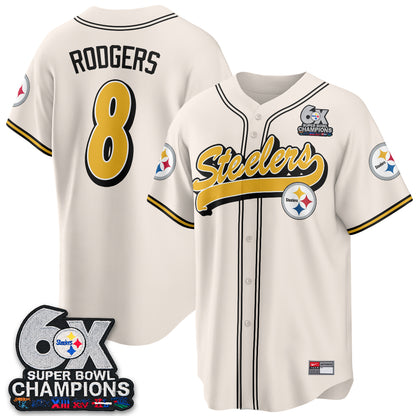 Pittsburgh Steelers 6x SBowl Baseball Vapor Jersey - Stitched