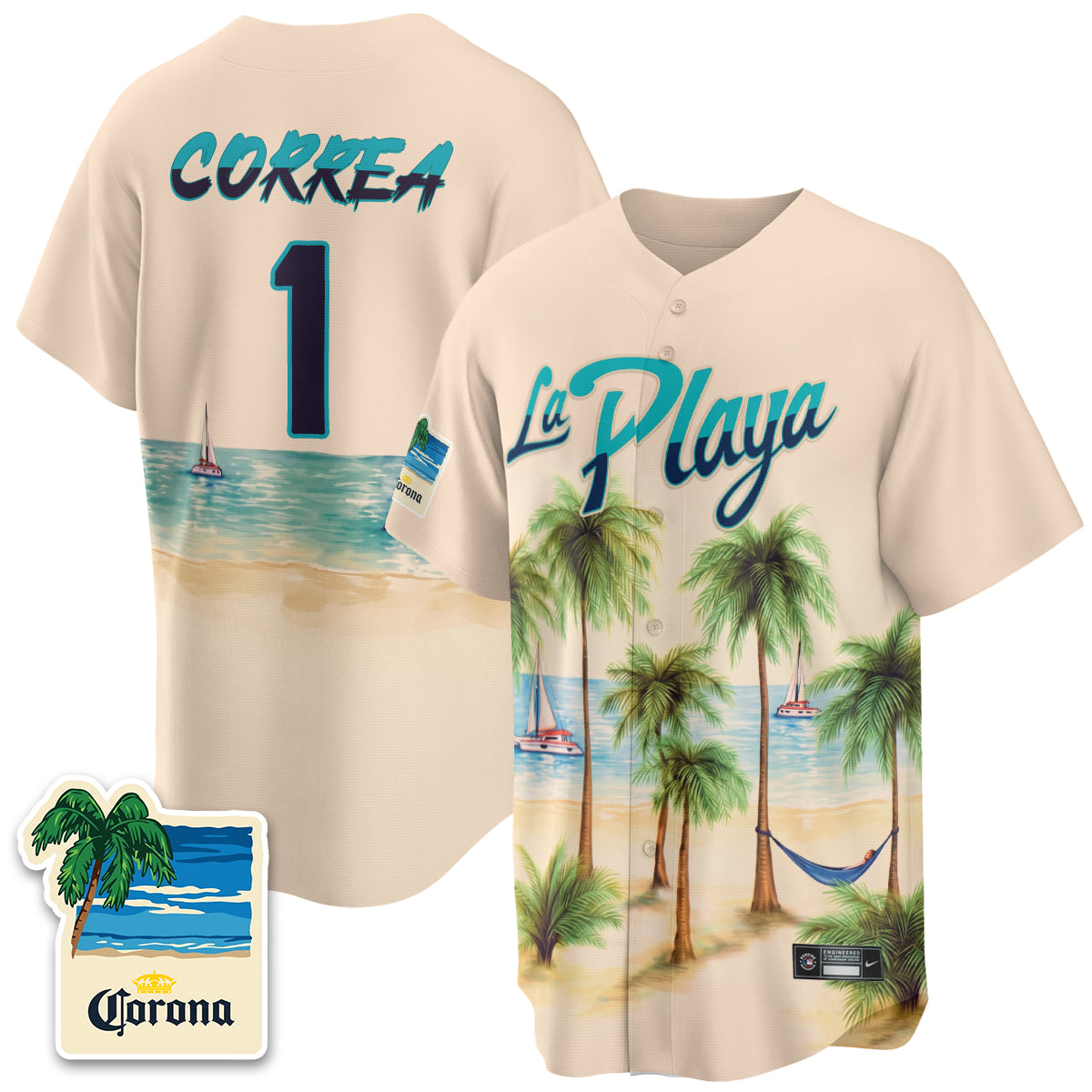 Houston Astros Beach Connect "La Playa" Edition Vapor Jersey- Patch Stitched