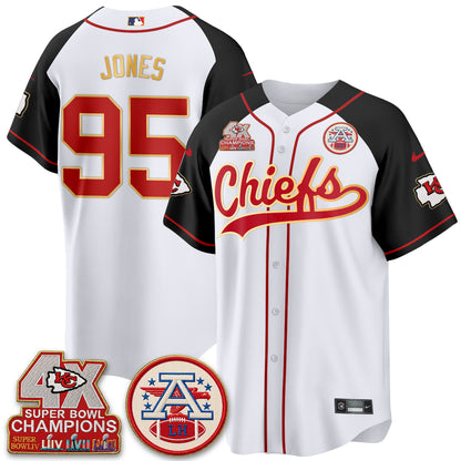 Kansas City Chiefs 4X Champs Gold Trim Edition Vapor Baseball Jersey - Stitched