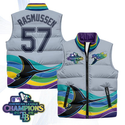 Tampa Bay Rays 2026 AL Champions Limited Puffer Vest - Printed