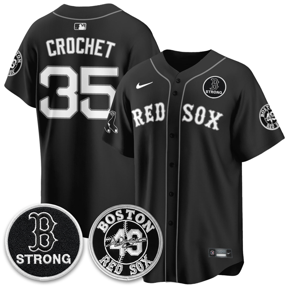 BOS Tim Wakefield Memorial Patch Vaper Premier Limited Jersey - All Stitched V2