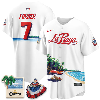 Philadelphia Phillies Beach Connect "La Playa" Edition Vapor Jersey- Patch Stitched