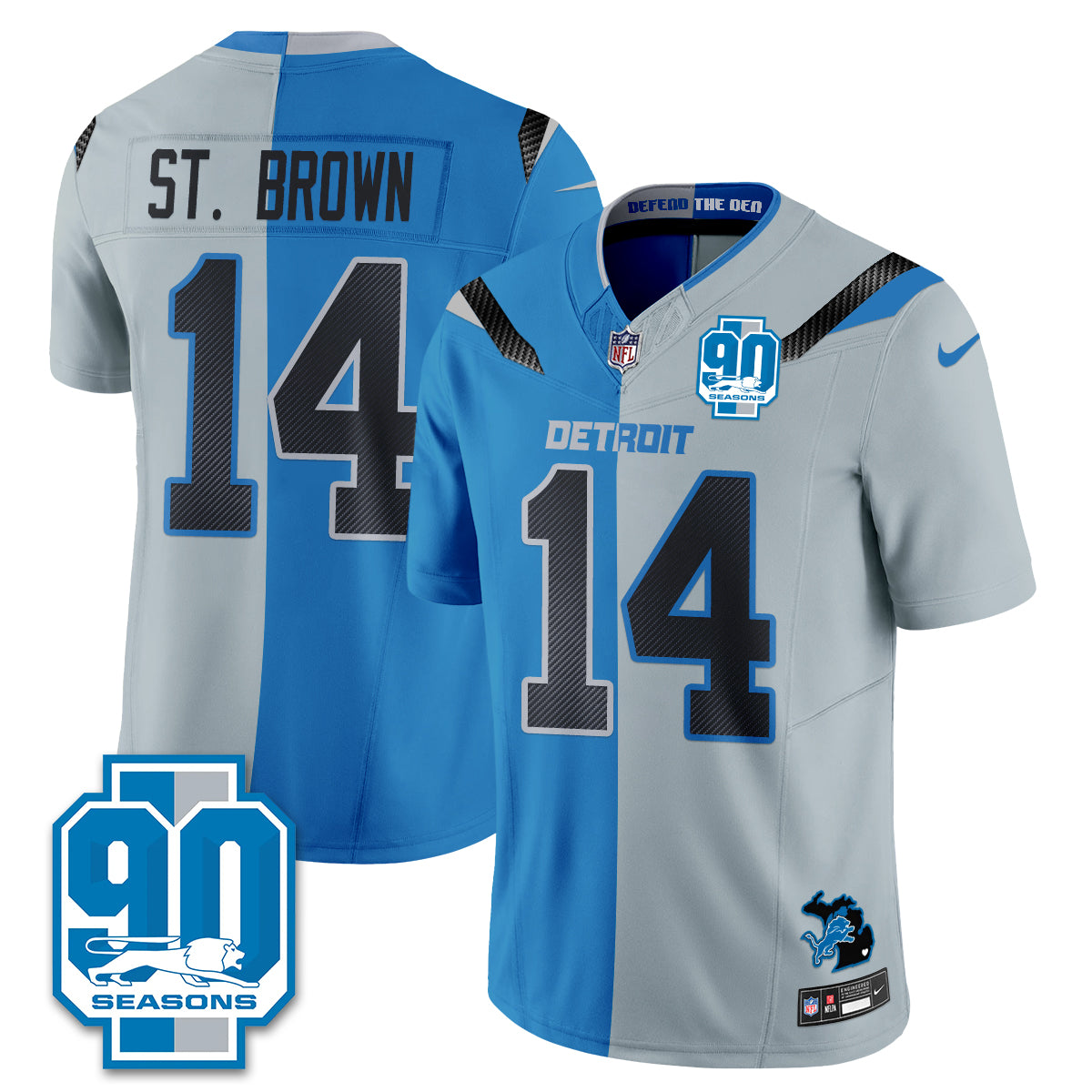DET Rivalries Split Edition Vapor Jersey - Stitched