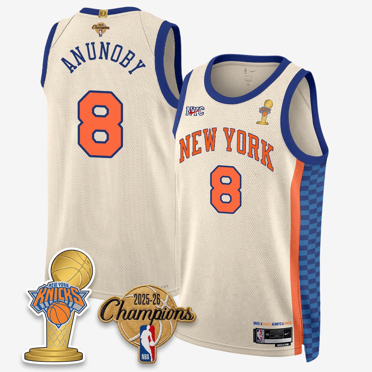 NYK 2026 NBA Champions Gold Edition Vapor Jersey - Stitched n3