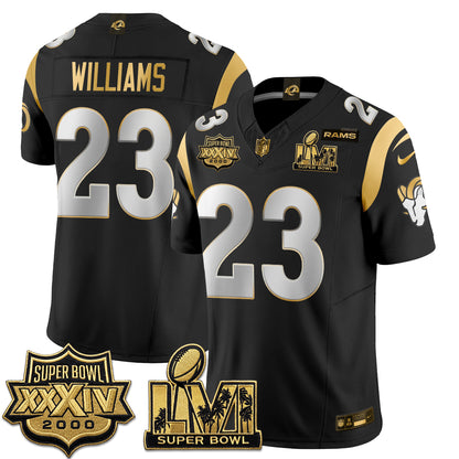 LAR SBowl Champs Gold Vapor Jersey - Stitched