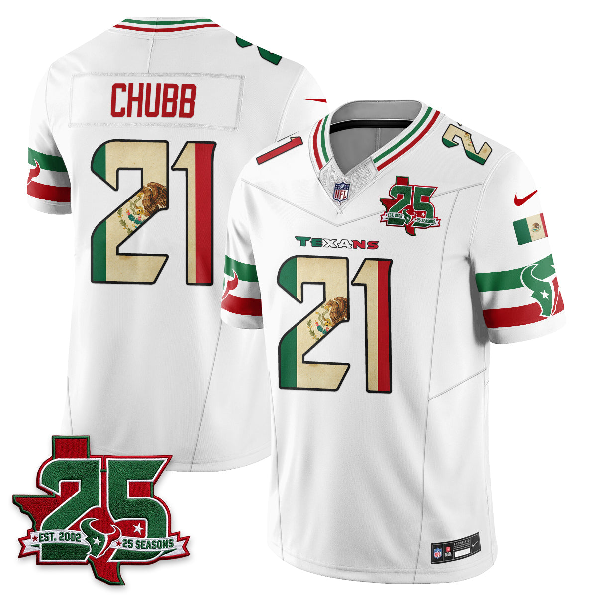 Houston Texans 25 Seasons Mexico Style Vapor Jersey - Stitched