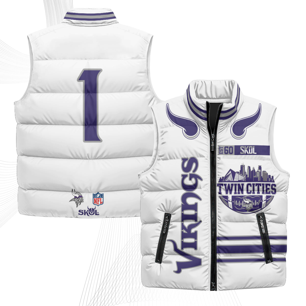 MIN Twin City Puffer Vest - Printed