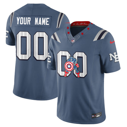 New England Patriots x Vibranium Shield Edition Vapor Custom Jersey - Stitched