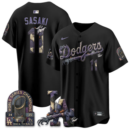 Los Angeles Dodgers Nightmare Edition Vapor Jersey - Printed