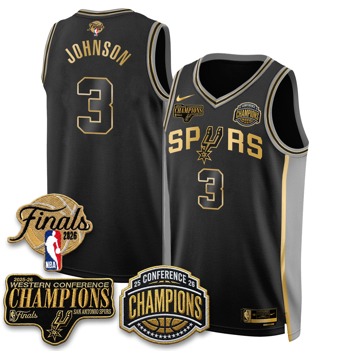SAS 2026 NBA Western Conference Champions Vapor Jersey - Stitched N5