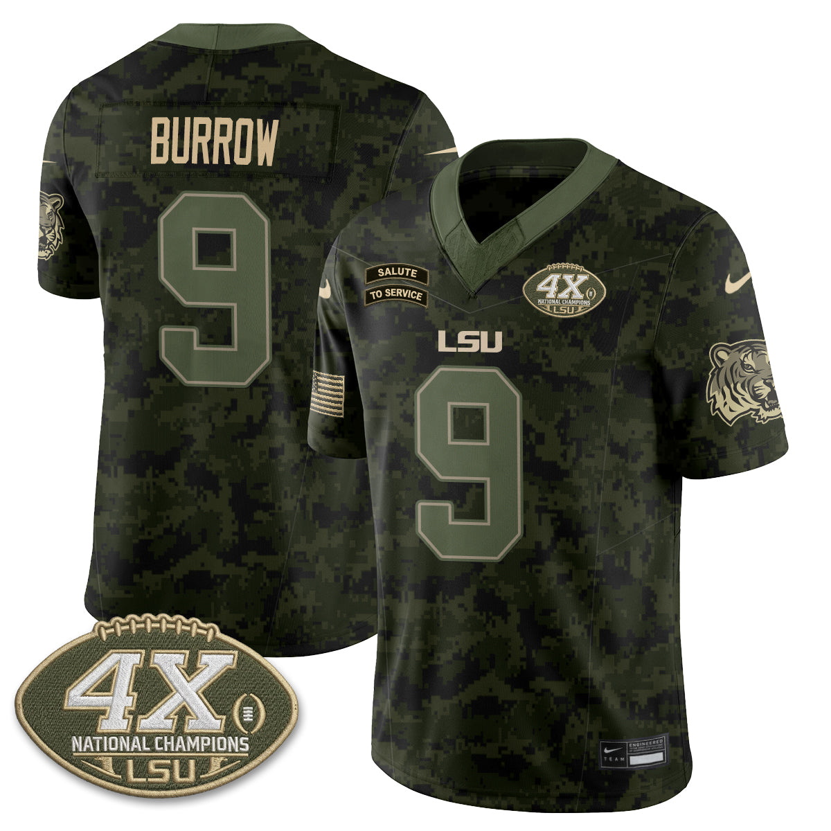 LSU Tigers 2026 Salute to Service Vapor Jersey - Stitched