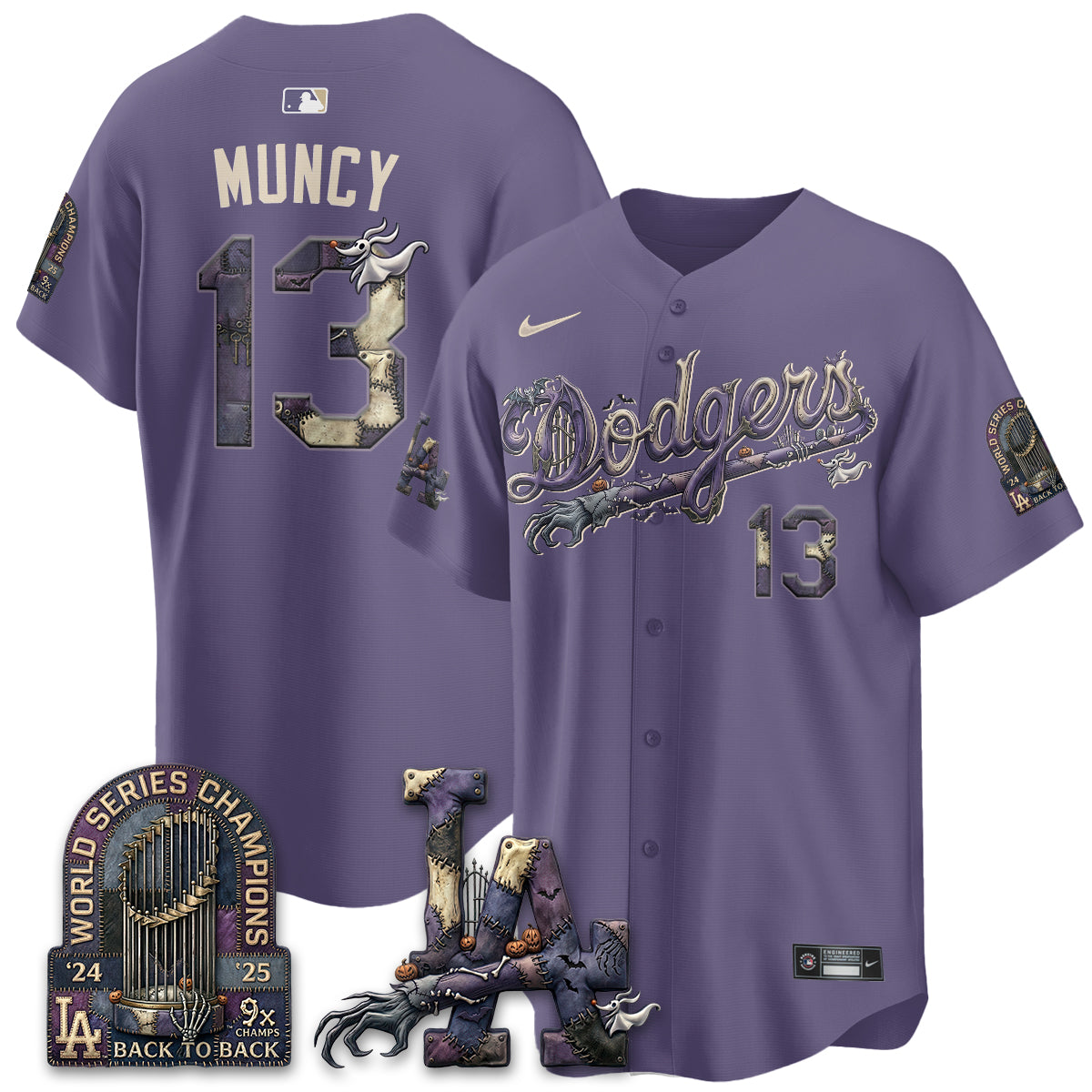 Los Angeles Dodgers Nightmare Edition Vapor Jersey - Printed