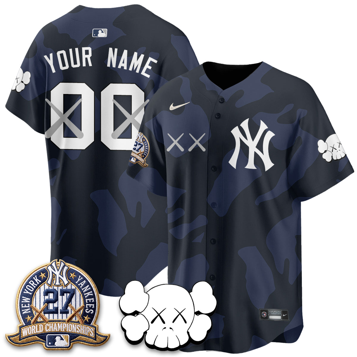 New York Yankees x KAWS Edition Vapor Custom Jersey - Stitched