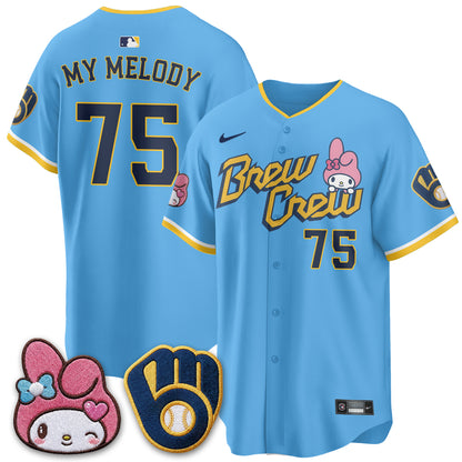 Milwaukee Brewers x Pink Sanrio Friend Edition Vapor Jersey - Stitched