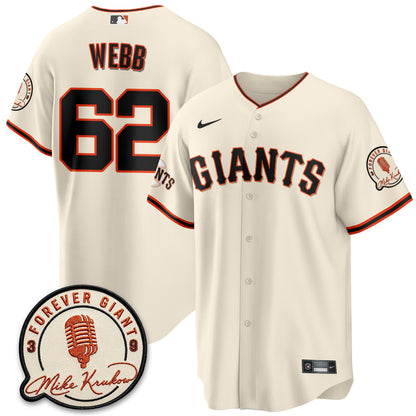 San Francisco Giants Mike Krukow Vapor Jersey - Stitched