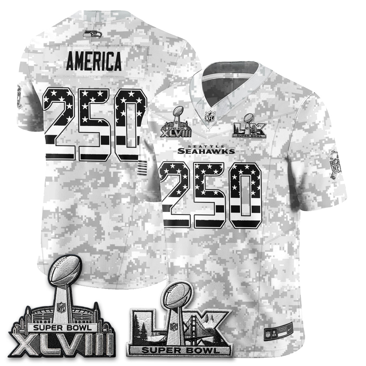 Seattle Seahawks 2026 Salute to Service Edition Vapor Jersey V2- Stitched