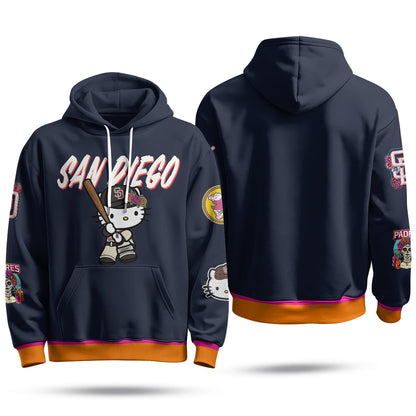San Diego Padres x Meow KT Fleece Hoodie - Printed