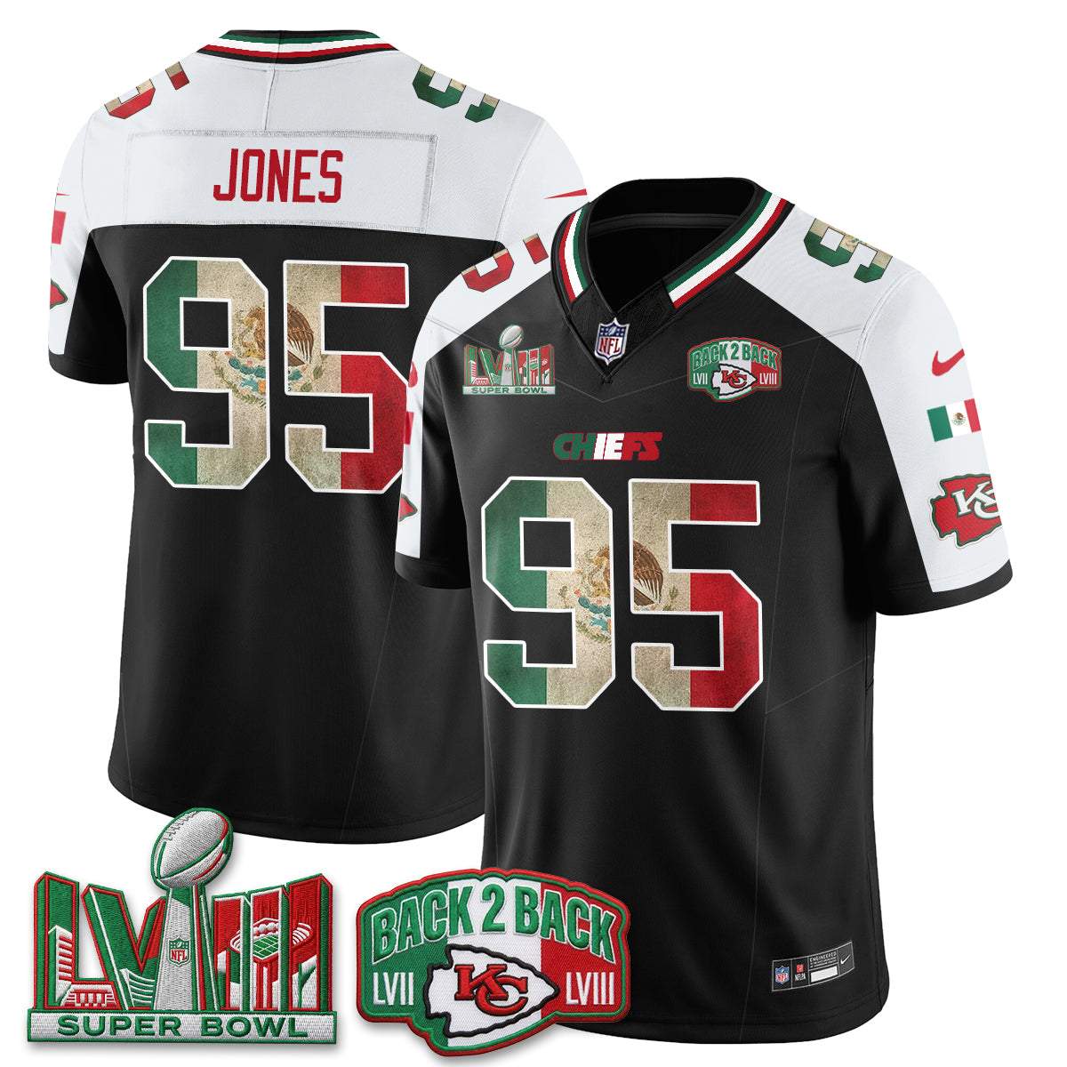 Kansas City Chiefs Mexico Edition Vapor Jersey - Stitched