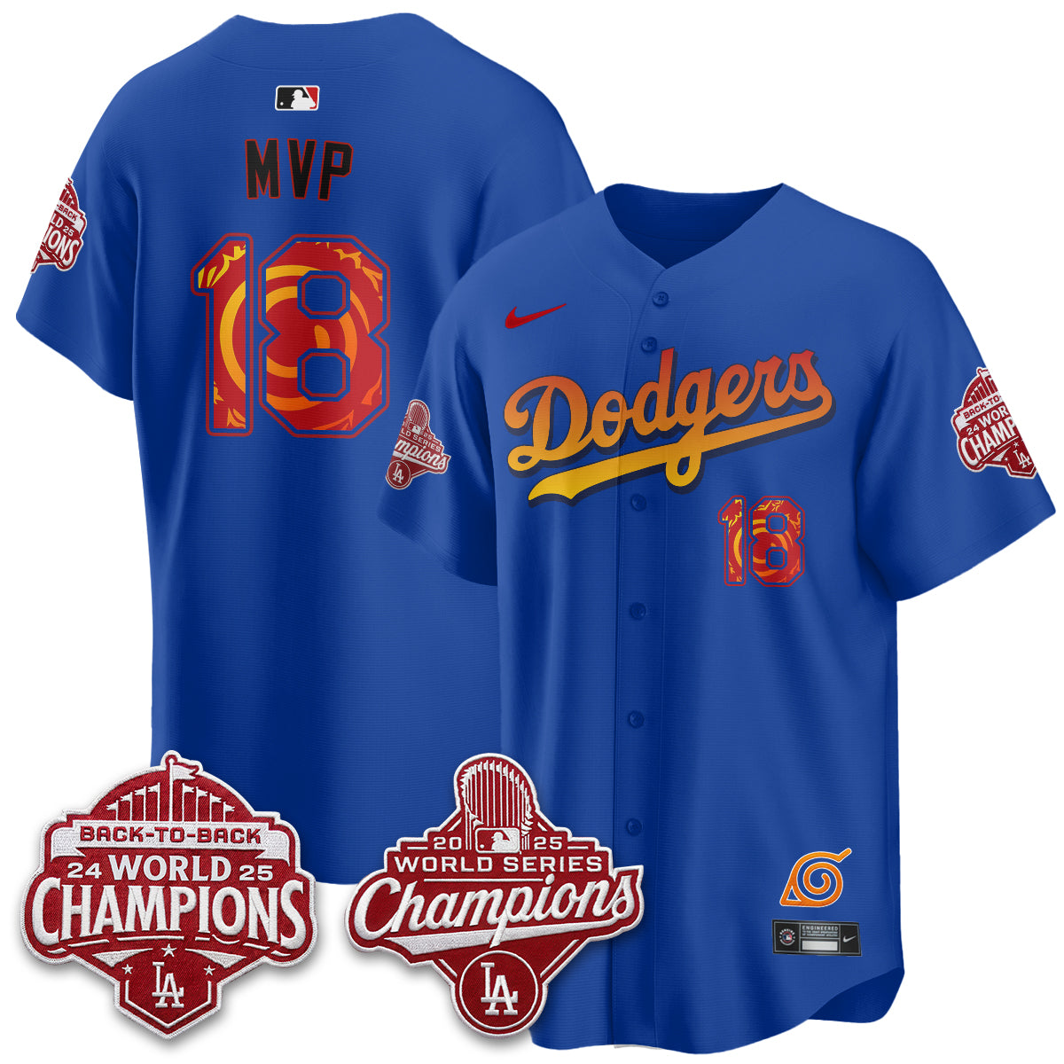 Los Angeles Dodgers x The Knucklehead Ninja Vapor Jersey - Stitched