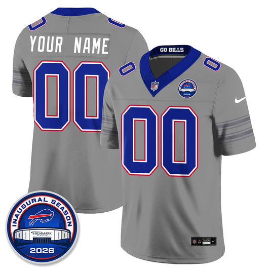 BUF Gray Nickel City Custom Vapor Jersey - Stitched