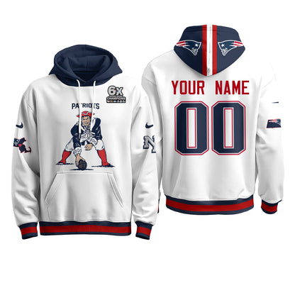 New England Patriots Minuteman Edition Custom Hoodie - Stitched