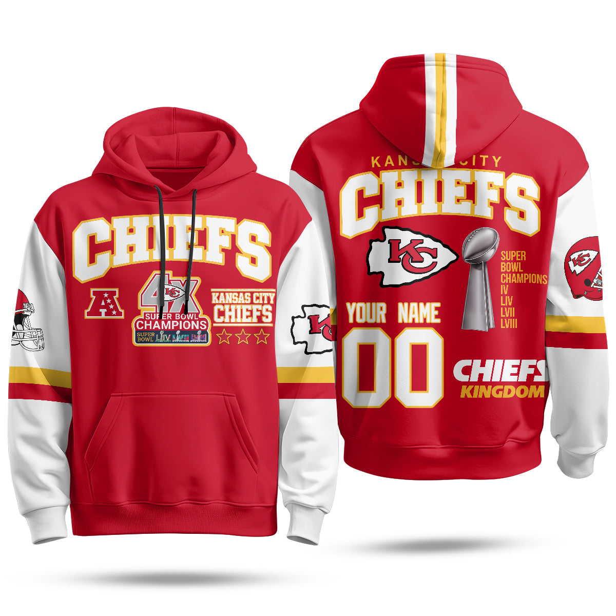 KC 4X Champs Gold Edition Custom Fleece Hoodie - Printed