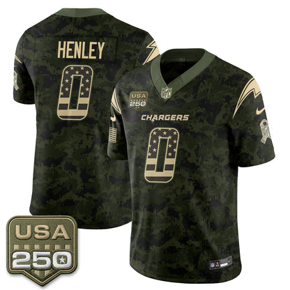 Los Angeles Chargers 2026 Salute to Service Vapor Jersey - Stitched