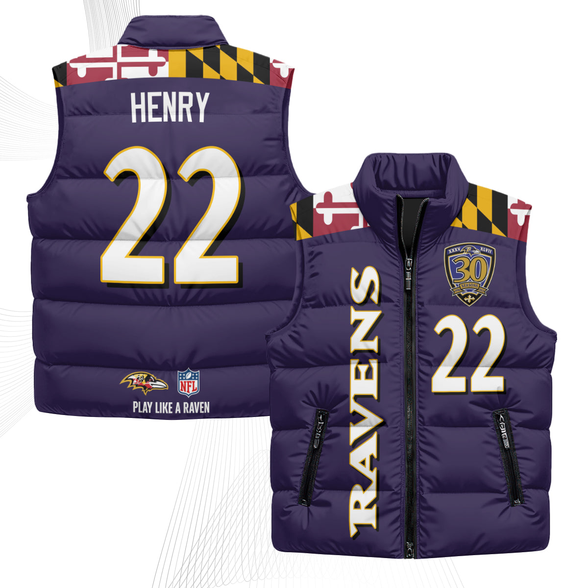 BAL Maryland Puffer Vest - Printed