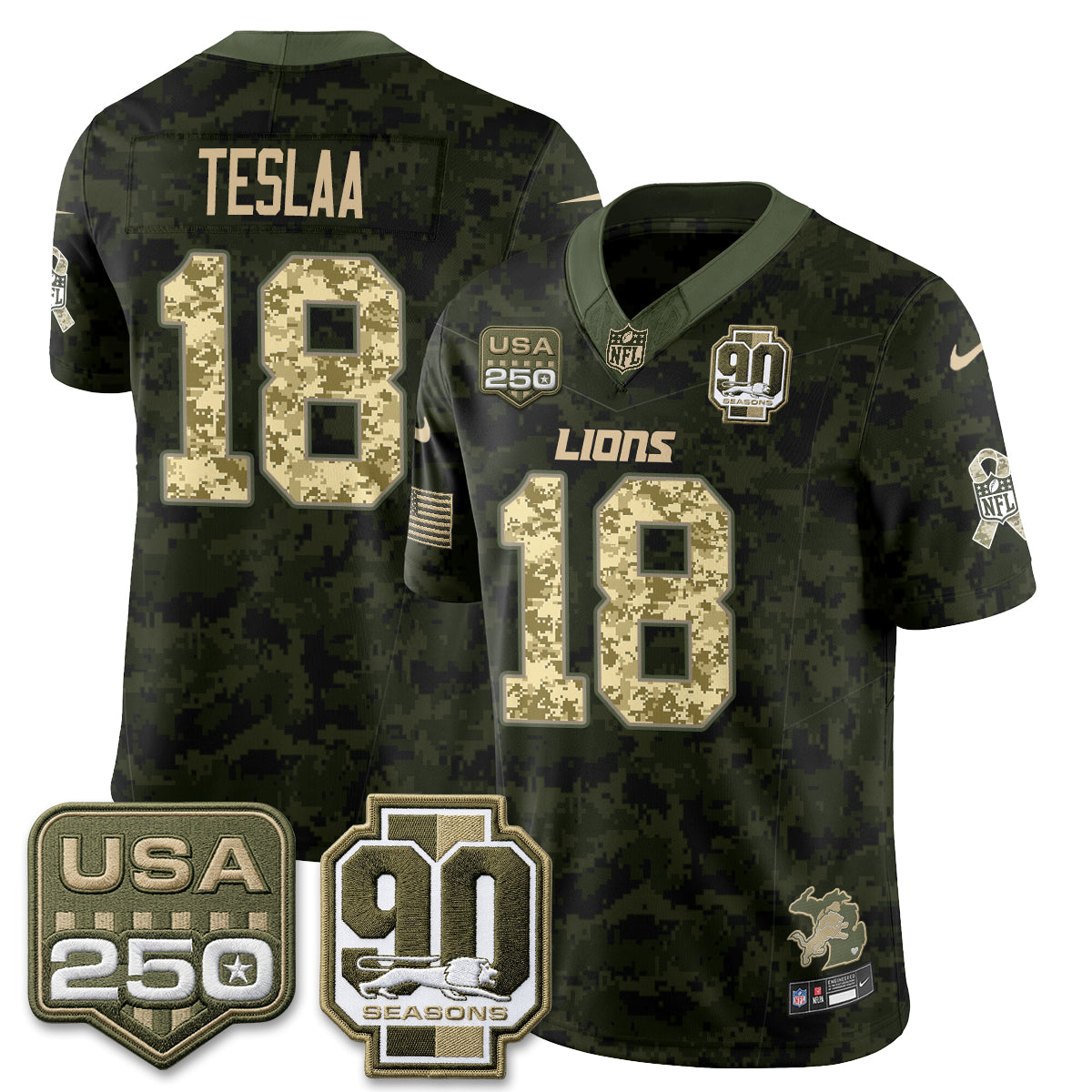 DET 2026 Salute to Service Vapor Jersey - Stitched