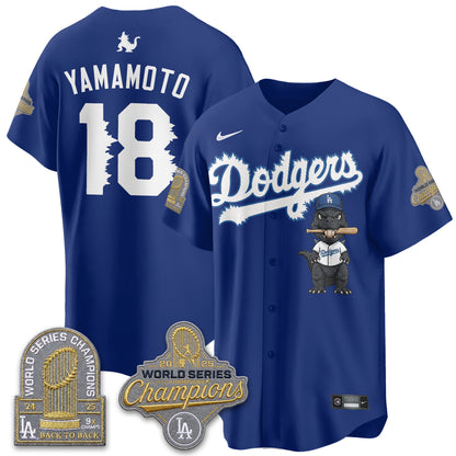 Los Angeles Dodgers x Godzilla Vapor Jersey- Stitched