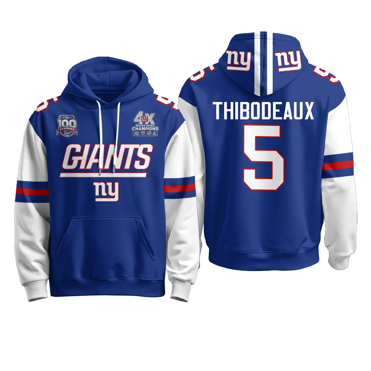 New York Giants 4X Champs S.Bowl Hoodie - Stitched