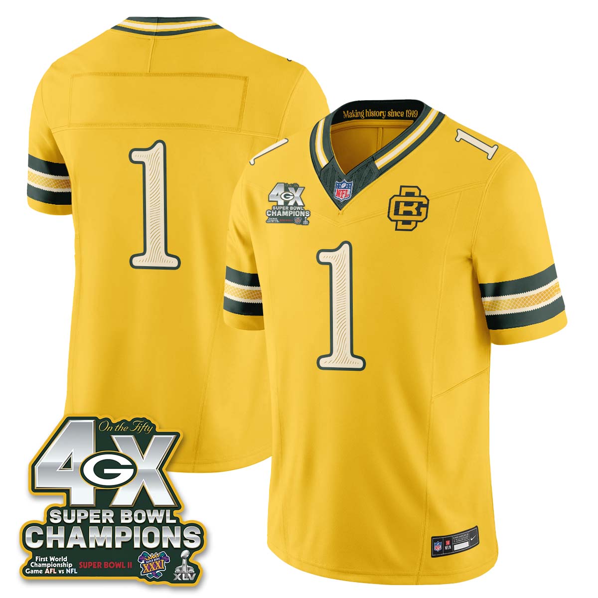 GB 2026 Rivalries 4X Champs Vapor Jersey - Stitched