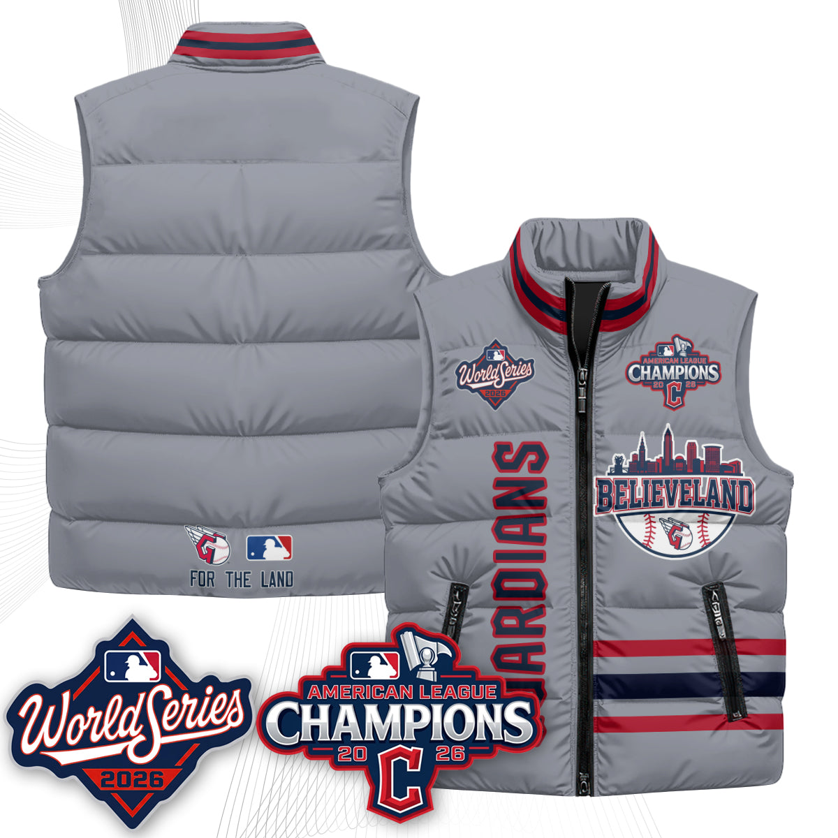 CLE 2026 AL Champions Puffer Vest - Printed