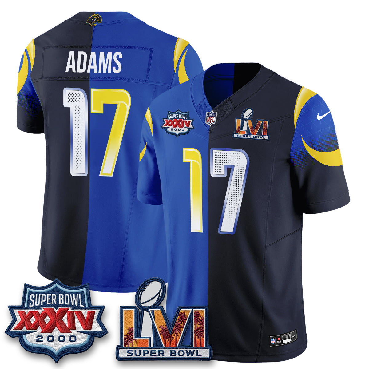 LAR Rivalries Split Vapor Jersey - Stitched