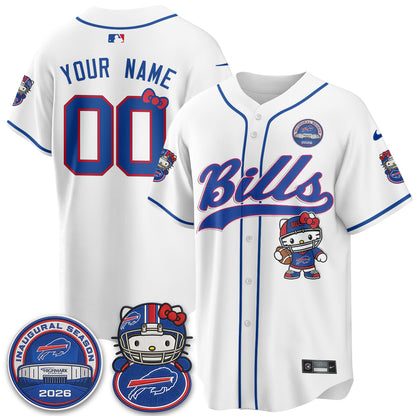 Buffalo Bills x Meow  Vapor Custom Baseball Jersey - Stitched