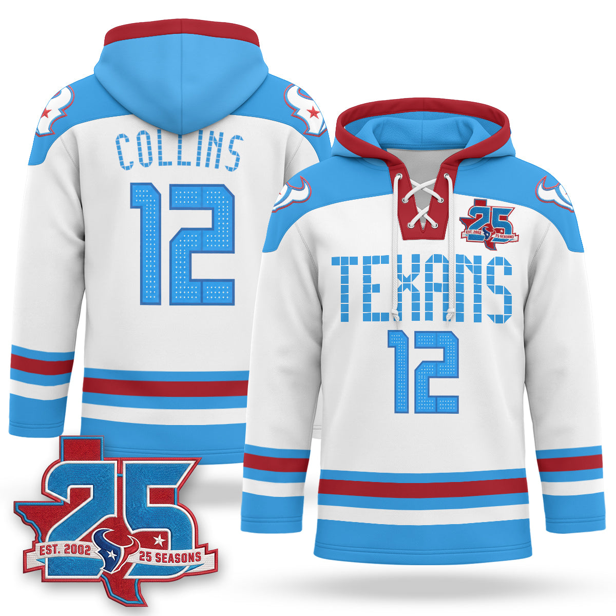 Houston Texans 2026 Rivalries Fleece-Lined Hockey Hoodie - Stitched