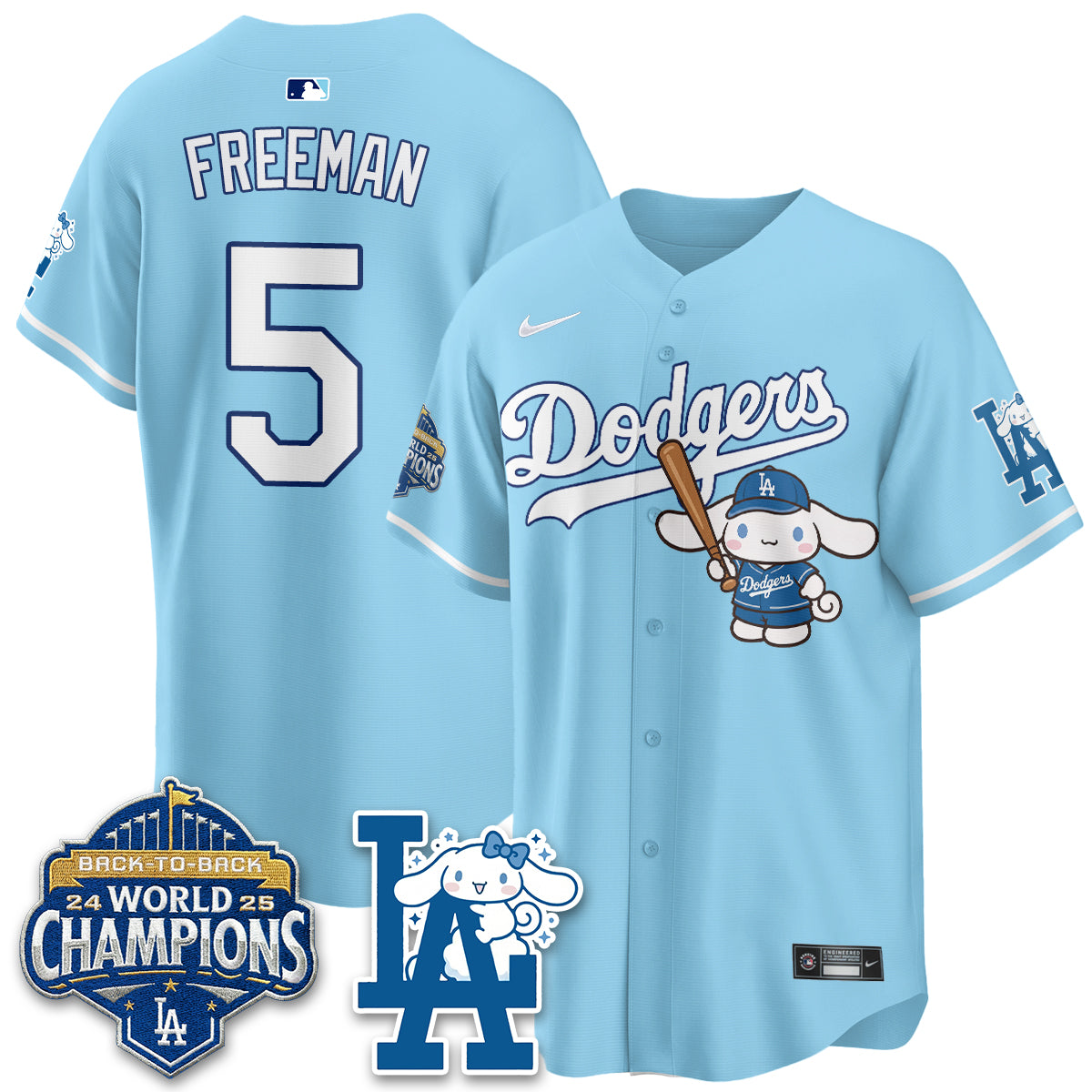 Los Angeles Dodgers Cinnamoroll Edition Vapor Jersey - Stitched