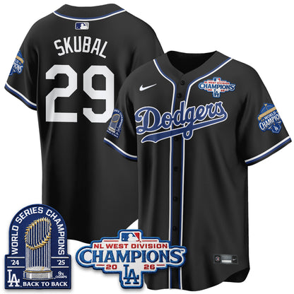 Los Angeles Dodgers 2026 NL West Champs Vapor Jersey- Stitched
